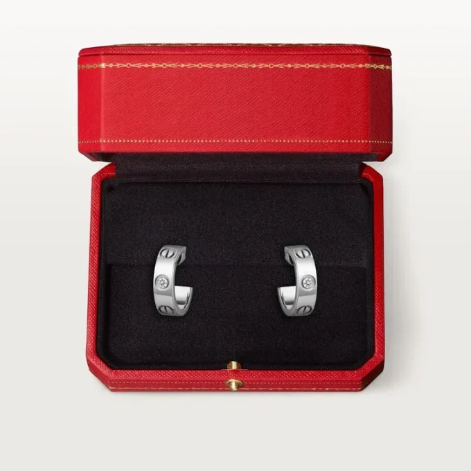 Pendientes Love, 2 diamantes – Oro blanco, Diamantes – Cartier