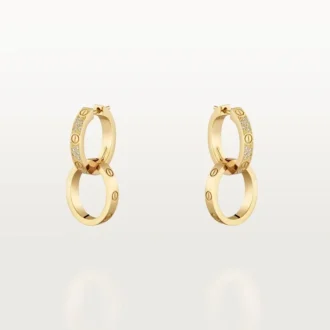 Pendientes Love, multiuso, con medio pavé