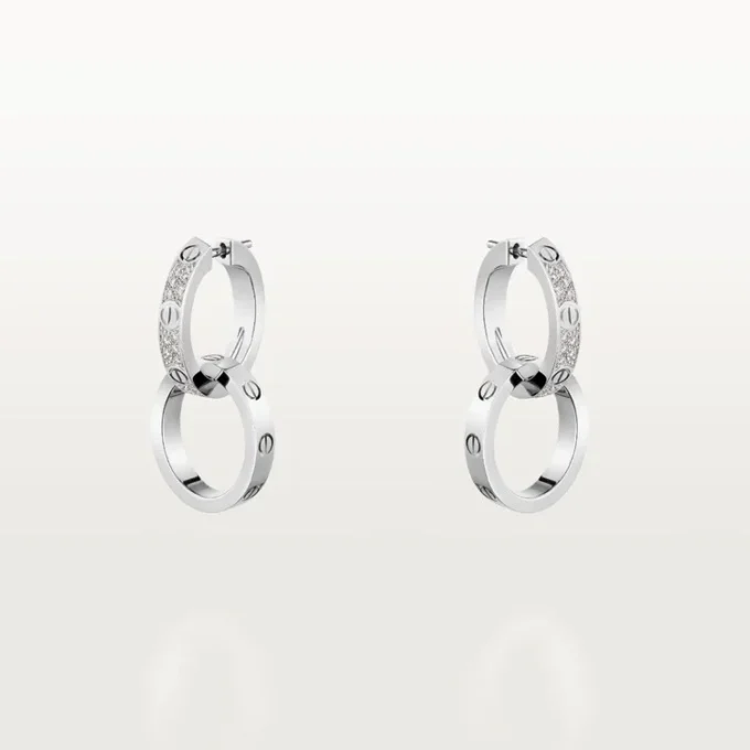 Pendientes Love, multiuso, con medio pavé