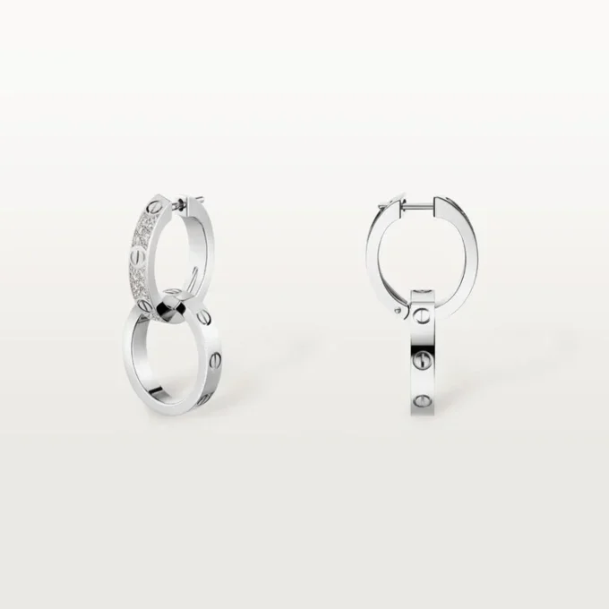 Pendientes Love, multiuso, con medio pavé