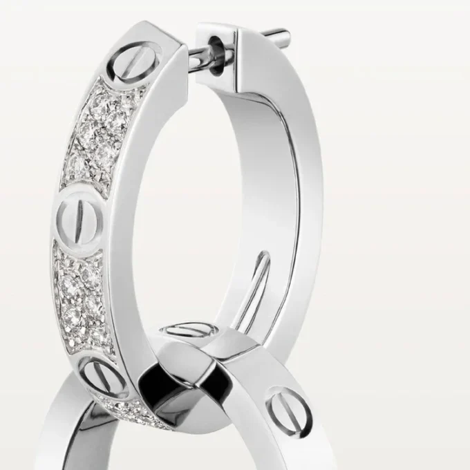 Pendientes Love, multiuso, con medio pavé
