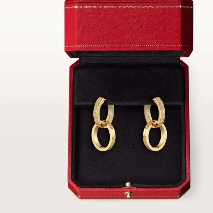 Pendientes Love, multiuso, con medio pavé