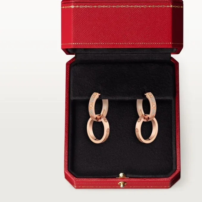 Pendientes Love, multiuso, con medio pavé