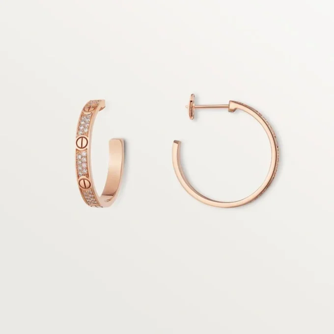 Pendientes Love – Oro rosa, diamantes – Cartier