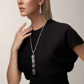 Pendientes Panthere De Cartier, esmeraldas, pavé