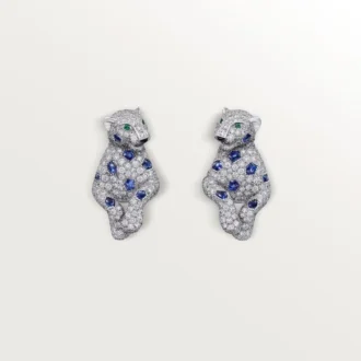 Pendientes Panthere de Cartier, zafiros, pavé