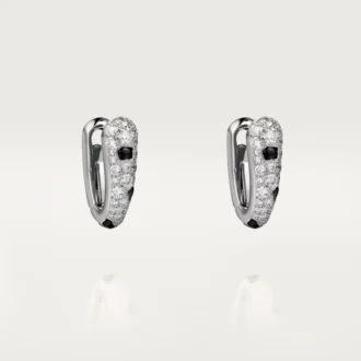 Pendientes pequeños de aro Panthere Diamond, oro blanco | Cartier EE. UU.