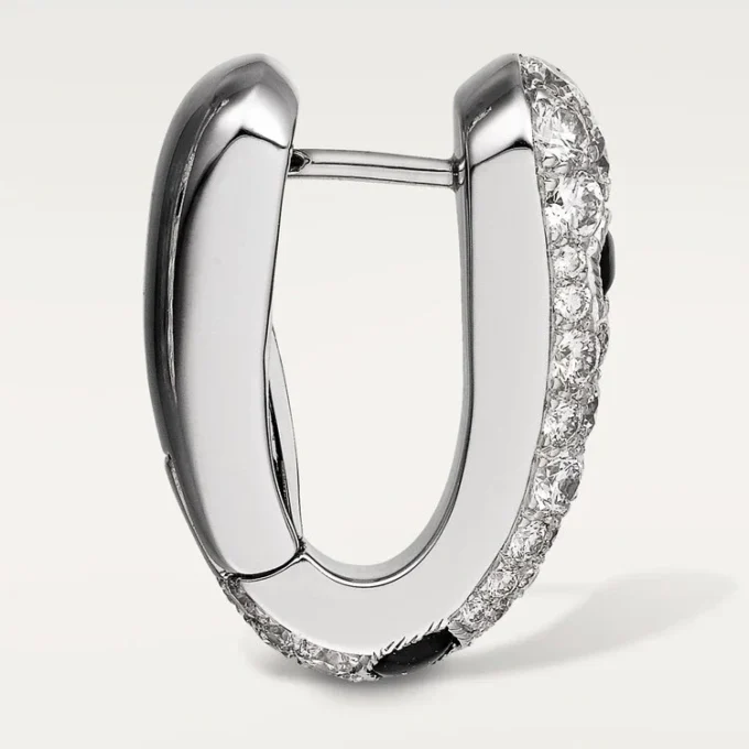 Pendientes pequeños de aro Panthere Diamond, oro blanco | Cartier EE. UU.