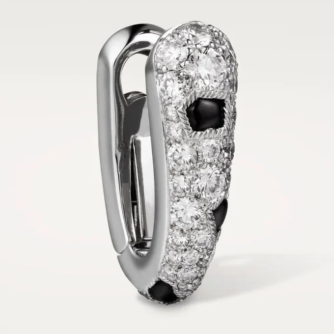 Pendientes pequeños de aro Panthere Diamond, oro blanco | Cartier EE. UU.