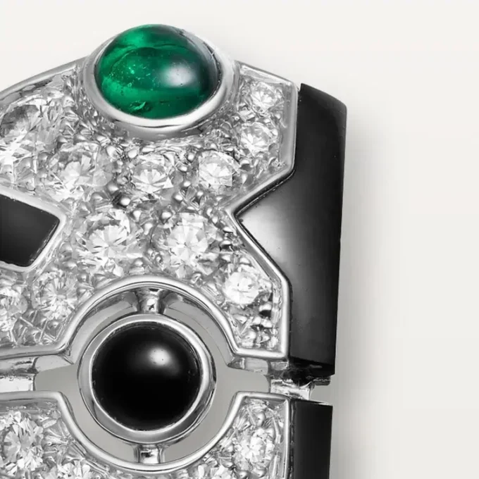 Pendientes [Sur]Naturel – Oro blanco, esmeraldas, ónix, diamantes – Cartier