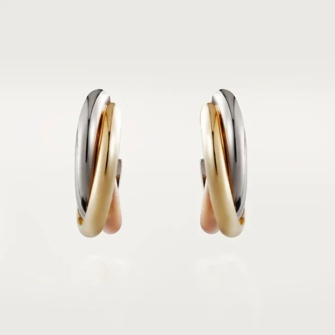 Pendientes Trinity – Oro blanco, oro amarillo, oro rosa – Cartier