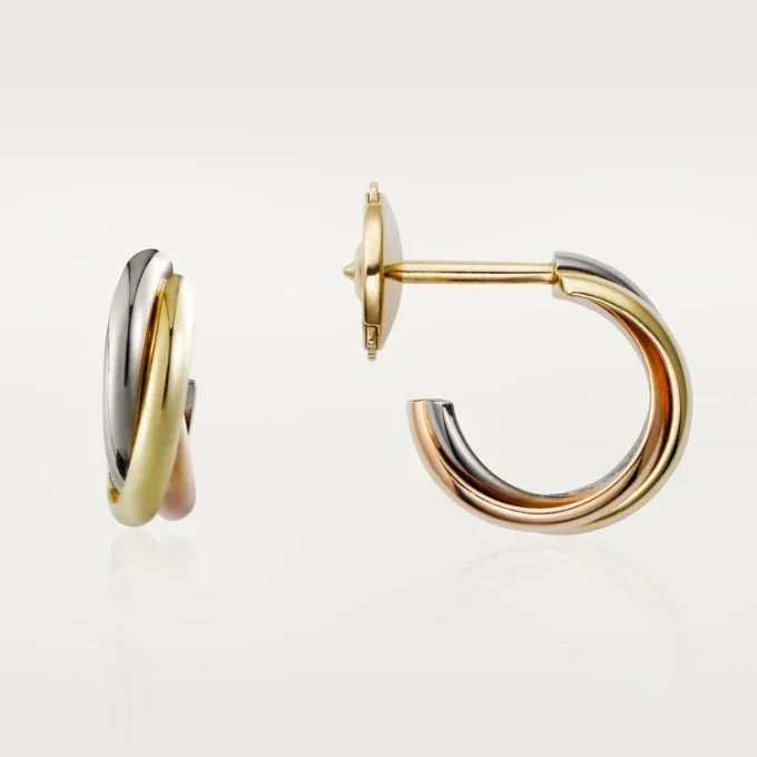 Pendientes Trinity – Oro blanco, oro amarillo, oro rosa – Cartier