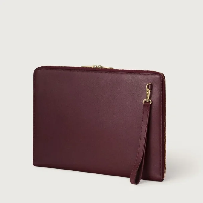 Portafolio, Must De Cartier – Piel de becerro burdeos, acabado dorado – Cartier