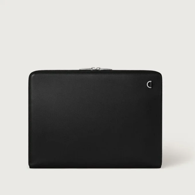 Portafolio Must De Cartier – Piel de becerro negra, acabado en paladio – Cartier