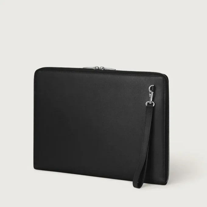 Portafolio Must De Cartier – Piel de becerro negra, acabado en paladio – Cartier