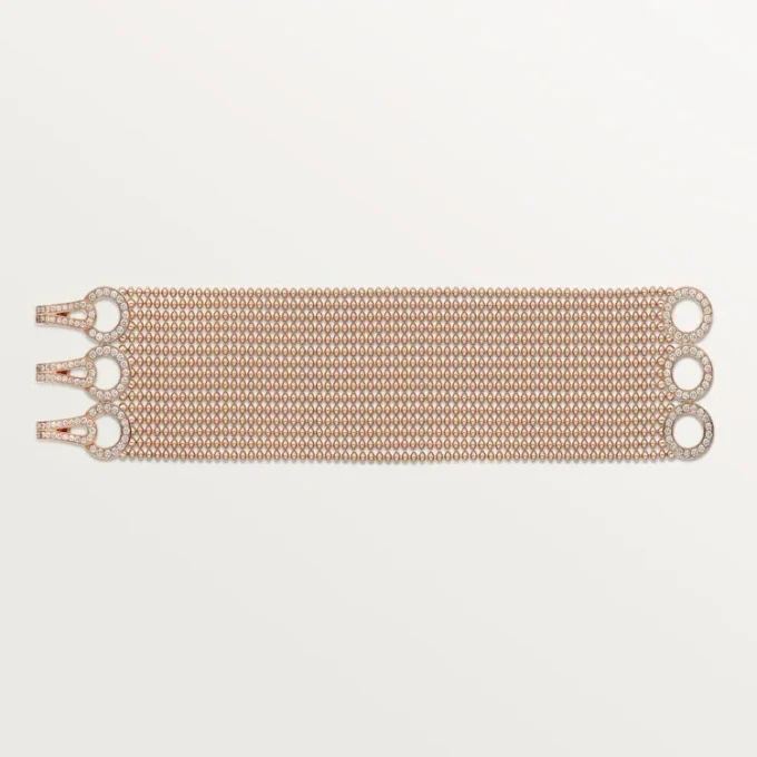 Pulsera Agrafe, modelo mediano, con medio pavé