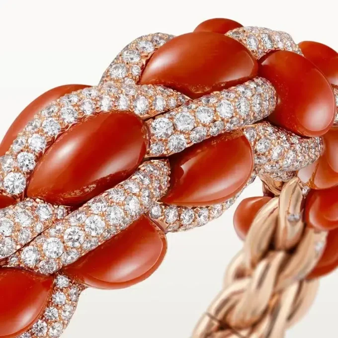 Pulsera Cartier Libre Tressage, coral