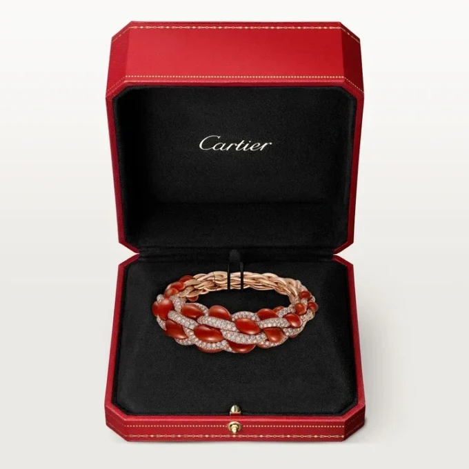 Pulsera Cartier Libre Tressage, coral