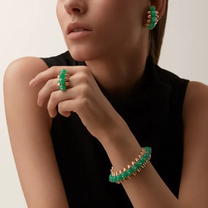 Pulsera Clash de Cartier, crisoprasa, modelo extragrande