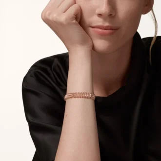 Pulsera Clash de Cartier, flexible, doble fila, pavé
