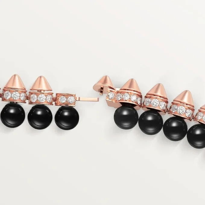 Pulsera Clash de Cartier, flexible, ónix, modelo extragrande, diamantes