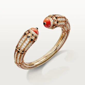 Pulsera Geometrie & Contrastes, coral, pavé