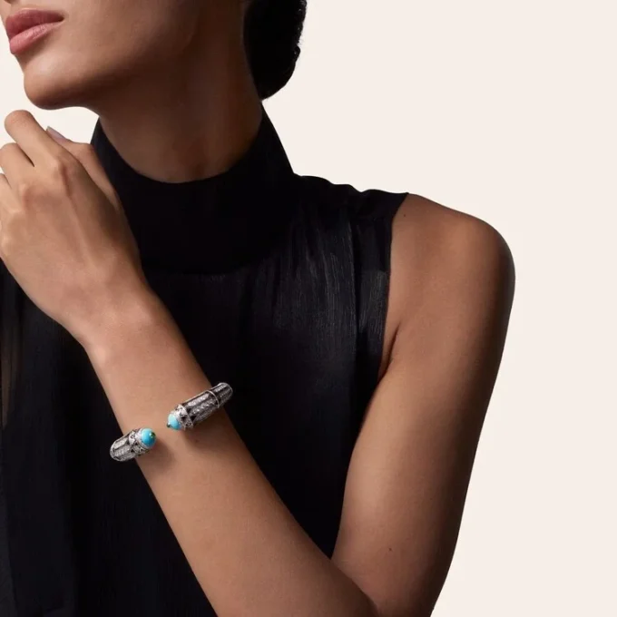 Pulsera Geometrie & Contrastes, turquesa, pavé