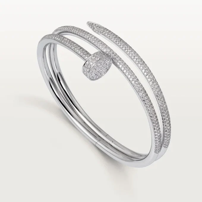 Pulsera Juste Un Clou, doble, con medio pavé
