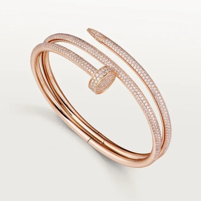 Pulsera Juste Un Clou, doble, con medio pavé