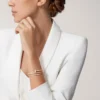 Pulsera Juste Un Clou, doble, con medio pavé