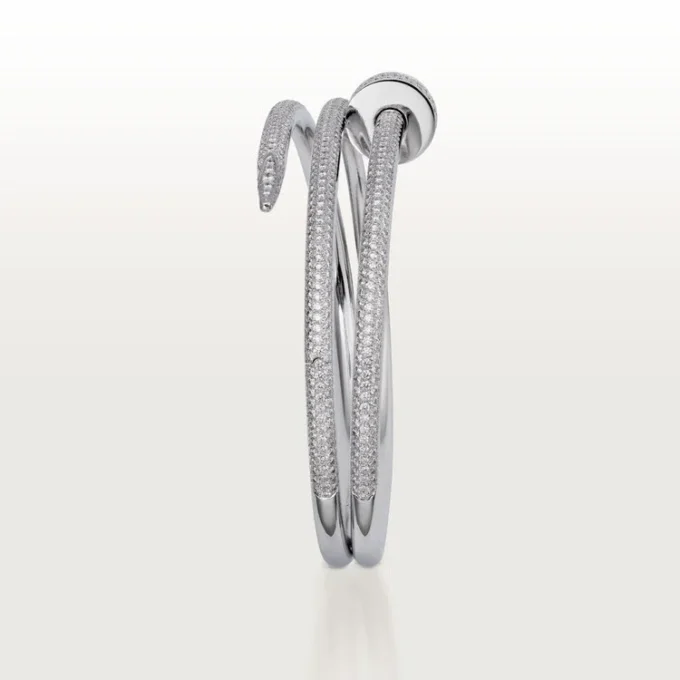 Pulsera Juste Un Clou, doble, con medio pavé