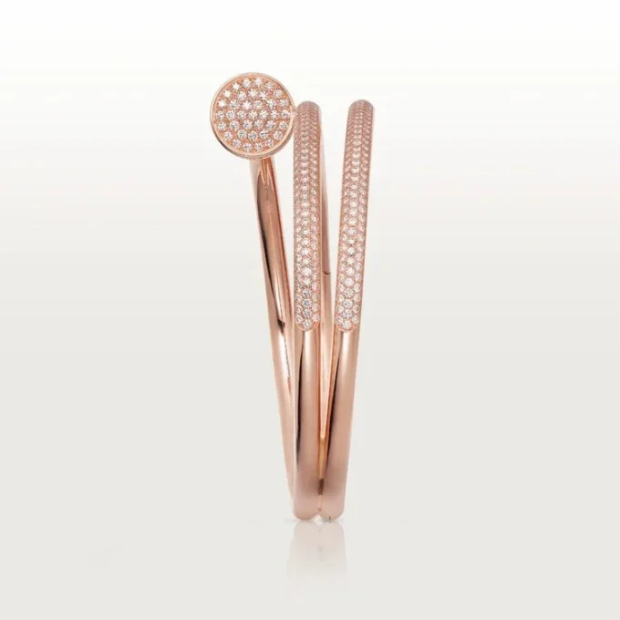 Pulsera Juste Un Clou, doble, con medio pavé