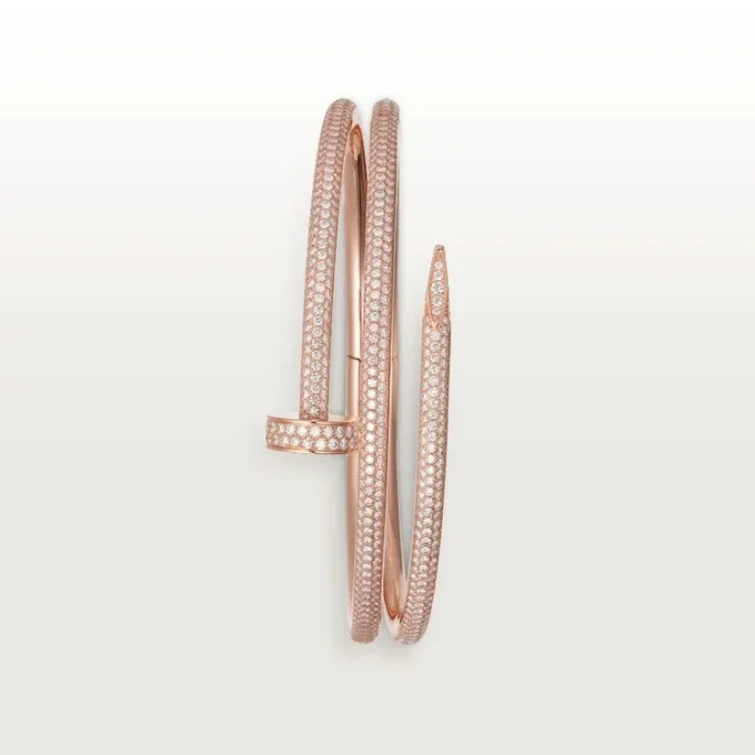 Pulsera Juste Un Clou, doble, con medio pavé