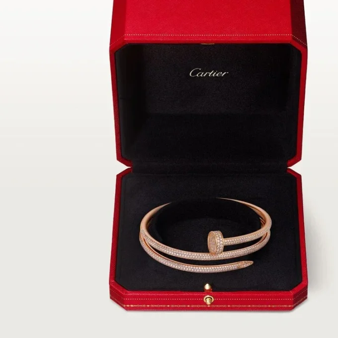 Pulsera Juste Un Clou, doble, con medio pavé