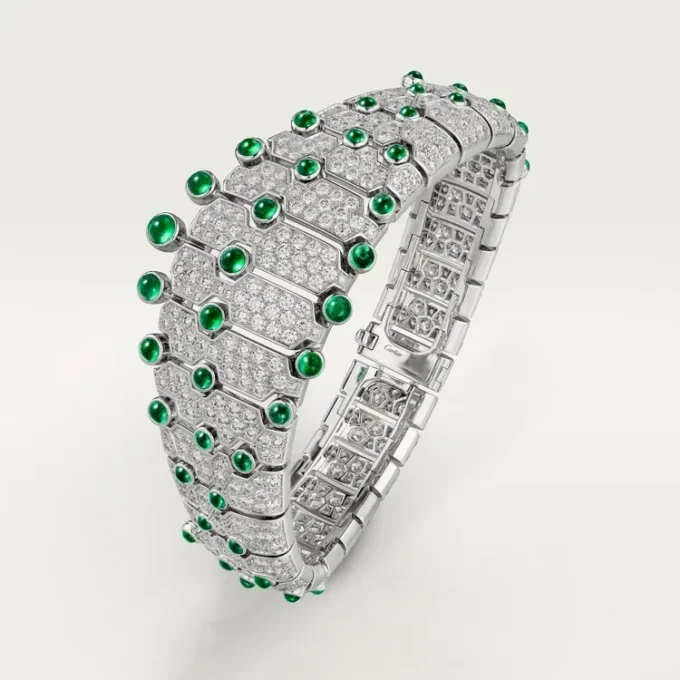 Pulsera «Le Voyage Recommence», esmeraldas, pavé