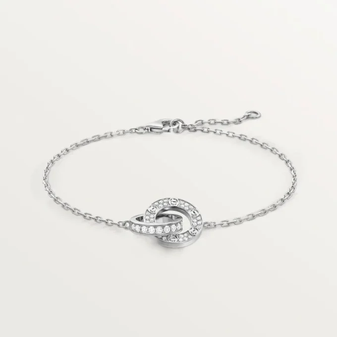 Pulsera Love, con cadena, pavé
