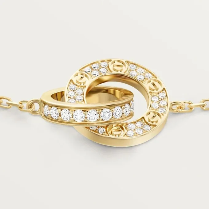 Pulsera Love, con cadena, pavé