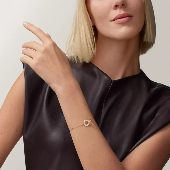 Pulsera Love, con cadena, pavé