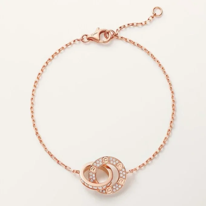 Pulsera Love, con cadena, pavé