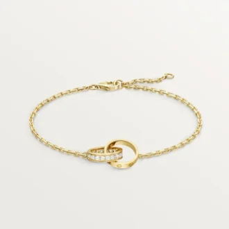 Pulsera Love, con cadena, semipavé