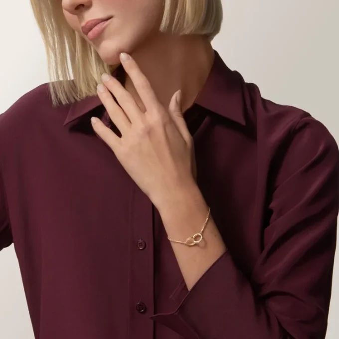 Pulsera Love, con cadena, semipavé