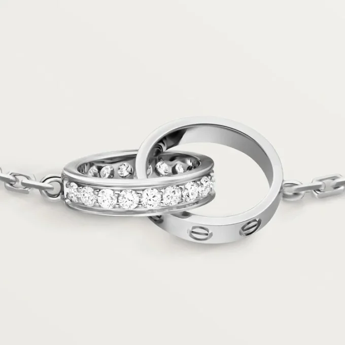 Pulsera Love, con cadena, semipavé