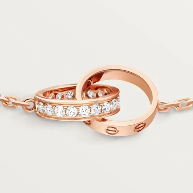 Pulsera Love, con cadena, semipavé