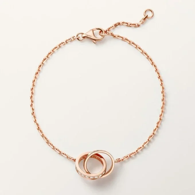Pulsera Love, con cadena, semipavé