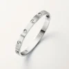Pulsera Love, modelo clásico, cepillada, 4 diamantes
