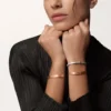 Pulsera Love, modelo clásico, cepillada, 4 diamantes
