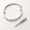 Pulsera Love, modelo clásico, cepillada, 4 diamantes