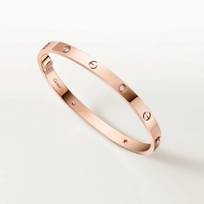 Pulsera Love, modelo mediano, 4 diamantes