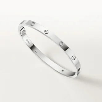 Pulsera Love, modelo mediano, 4 diamantes
