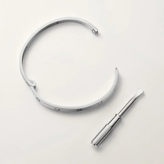 Pulsera Love, modelo mediano, 4 diamantes